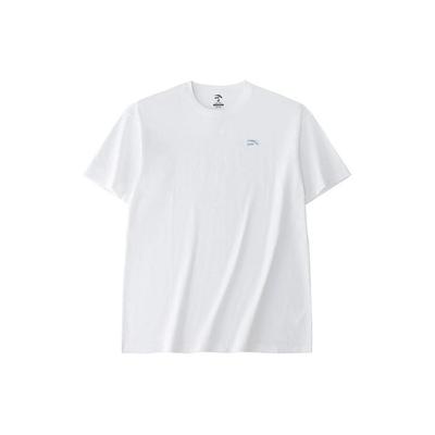 Anta Solid Color Outdoor Casual Sports Crew Neck Pullover Short Sleeve Drop Shoulder T-Shirt Unisex T-Shirts Snow-White 972428109-1