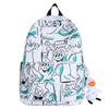 Schoolbag Backpack Women's 1011 New Korean Edition Fashion Personality Graffiti ins Wind Couple Large Capacity Travel Student School Bag