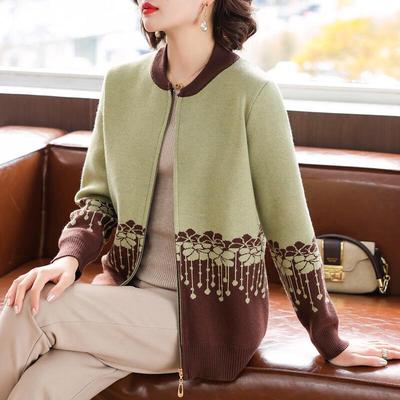 Women's Casual Knit Cardigan Baseball Jacket
