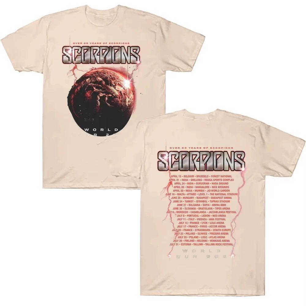 Scorpions 2026 Homecoming Tour T-shirt Heavy Metal Scorpions 100% Cotton Short Sleeve Crew Neck Hard Rock Band Apparel T-shirt