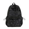 Schoolbagins Korean Pink Star Printed Backpack Girls Junior High School Schoolbag Large Capacity Leisure Travel Versatile Backpack