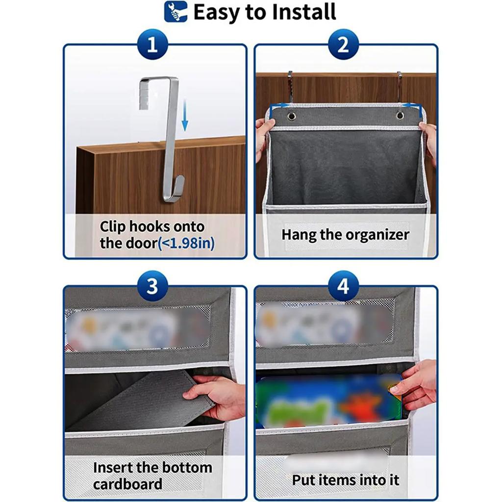 1pc Door Storage Device 5-Layer Camping Car Storage Device, Toy Diaper Bedroom Closet Wall Mounted Door Hanging Storage Device