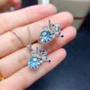 Women Jewelry Set Blue Topaz Butterfly Ring Pendant Necklace Set Fairy Design Firework Cut Live Stream Popular