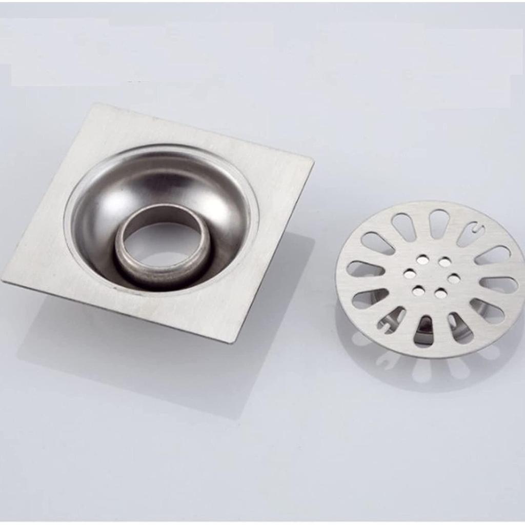 12x12cm Floor Drain Stainless Steel Square Bathroom Waste Gate Shower Drainer Floor Drain