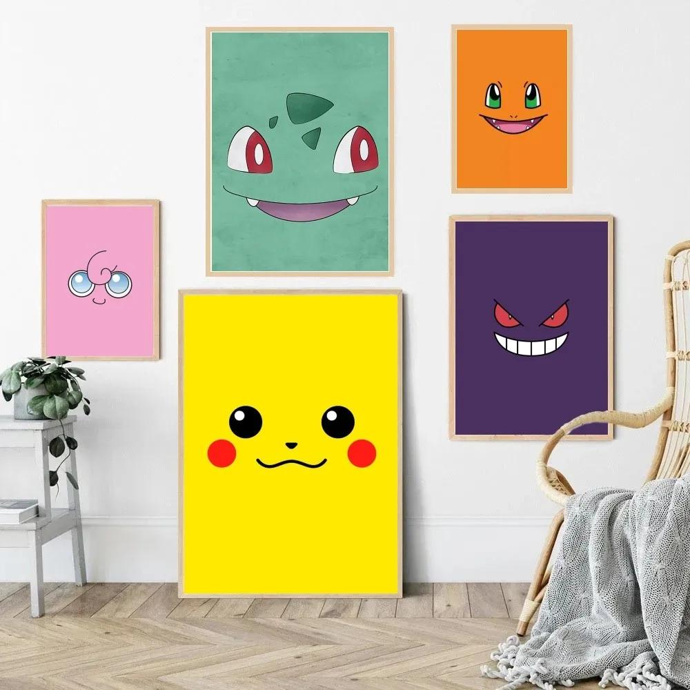 1pc Pokemon Poster Paper Print Home Bedroom Entrance Bar Cafe Art Painting Decoration