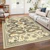Serpentine Pattern Carpet Oriental Floral Rug Classic Border Mat Beige Brown Vintage Living Room Mat Home Decoration Floor Rug