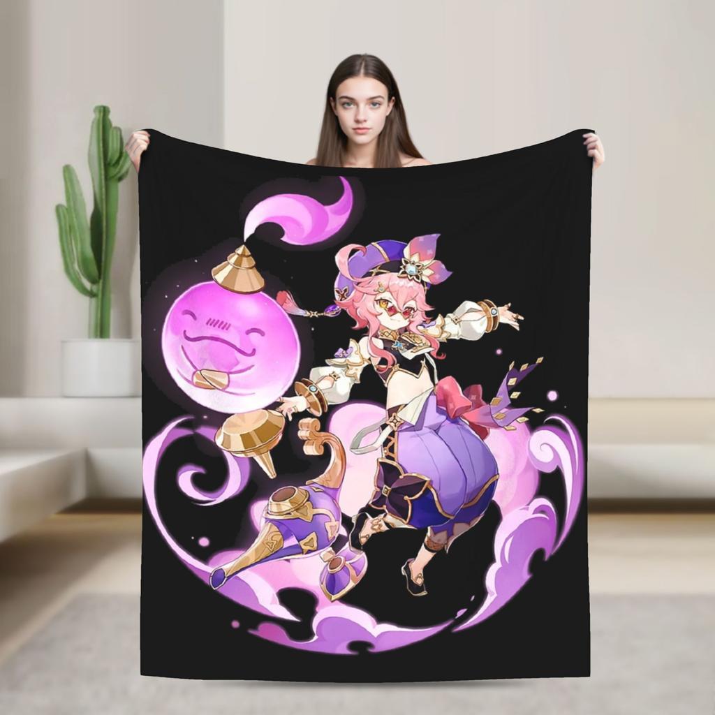 Genshin Impact Collei Wish Gacha Velvet Throw Fashion Blankets Splash Art for Bedding Knitted Fashion Blanket Travel Super Soft Multi-functi