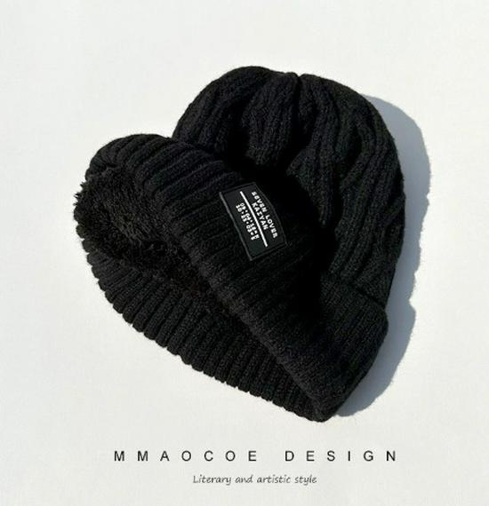 

Жіноча шапка-біні на флісовій підкладці 2025: Осінньо-зимовий трикотаж, Теплий захист вух, Y2K корейський стиль, Пуловер облягаючого крою.