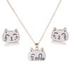European and American Style Unicorn Bee Cat Necklace Set