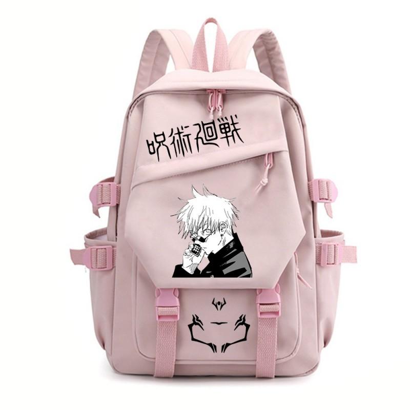Zaino Scolastico Anime Jujutsu Kaisen per Ragazzi Unisex in Nylon con Doppia Bretella per l'Uso Quotidiano al Campus