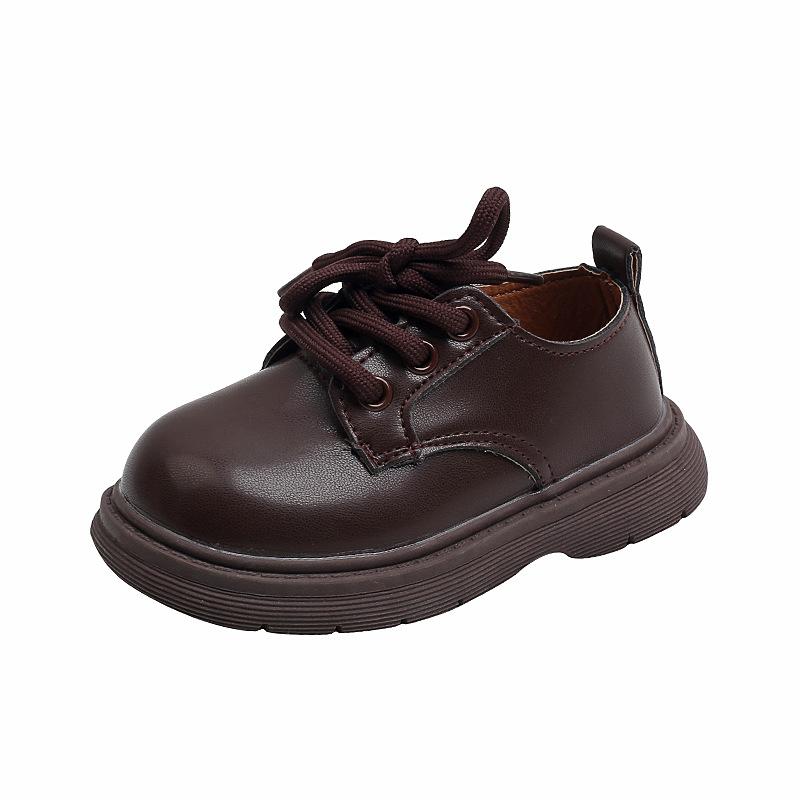Boy PU Leather Shoes New Children Shoes Single Solid Color Casual Small Leather Shoes British Style Fashion Kids Students Shoes