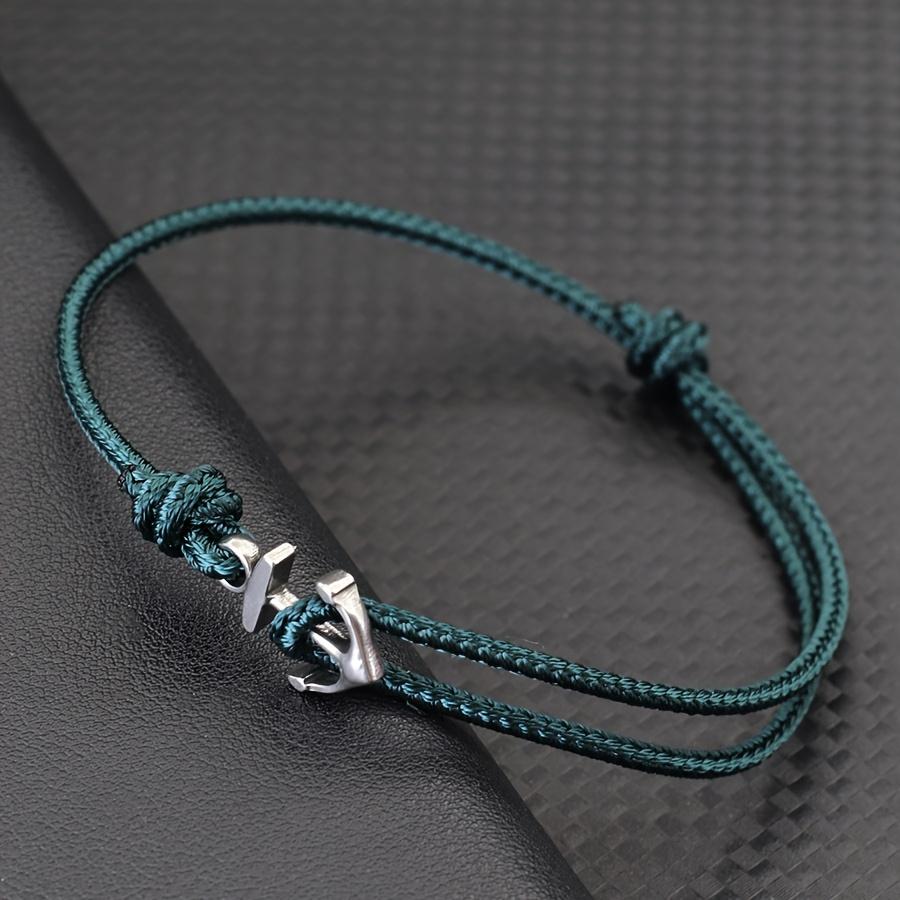Bracelet Ancre Mode Homme Corde 2mm Tressé à la Main Nautique Réglable Bracelet pour Couples Étudiant Bijoux Cadeau Pulseira