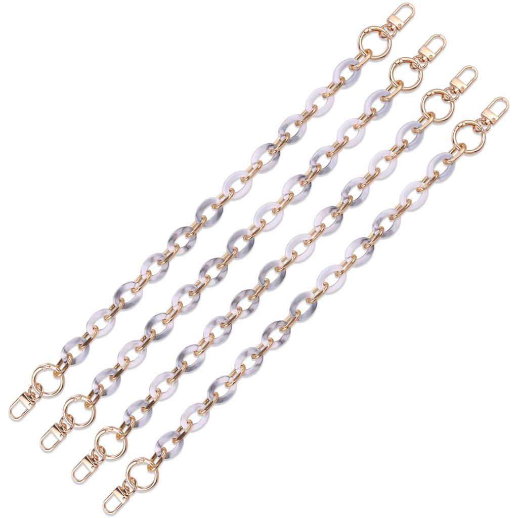 4 Pcs 40cm Bag Chain with Carabiner Clasp Practical Bag Strap Replacement Decorative Purse Chain Multipurpose Purse Strap