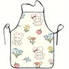 A Cute Apron Featuring a Rabbit And Flower Design, a Perfect Gift for Friends, an Excellent Companion for Home Use, Essential for Baking In The Kitche