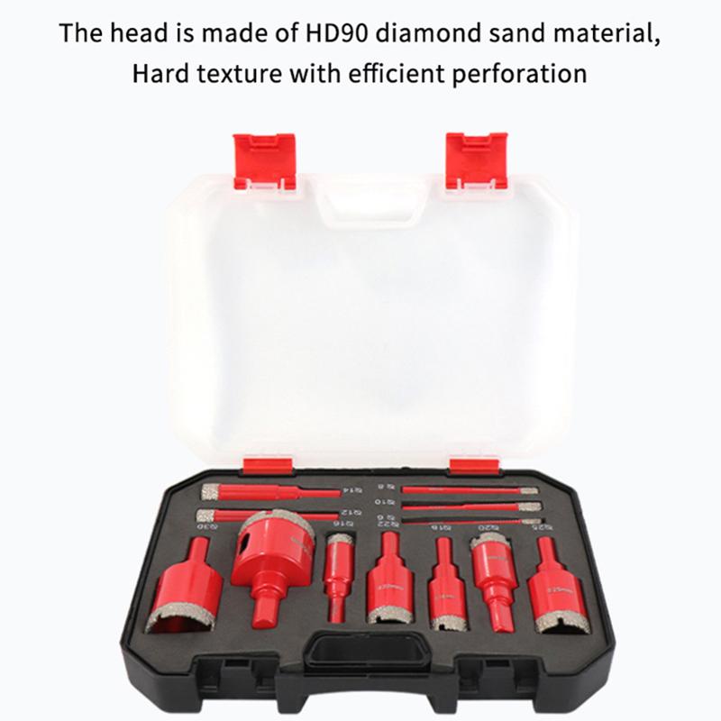 Diamond Set Auto Eject Spring Cooling Wax Hex Shank For Glass Stone Tile Ceramic Wet Dry Drilling Drill Bit 12Pc