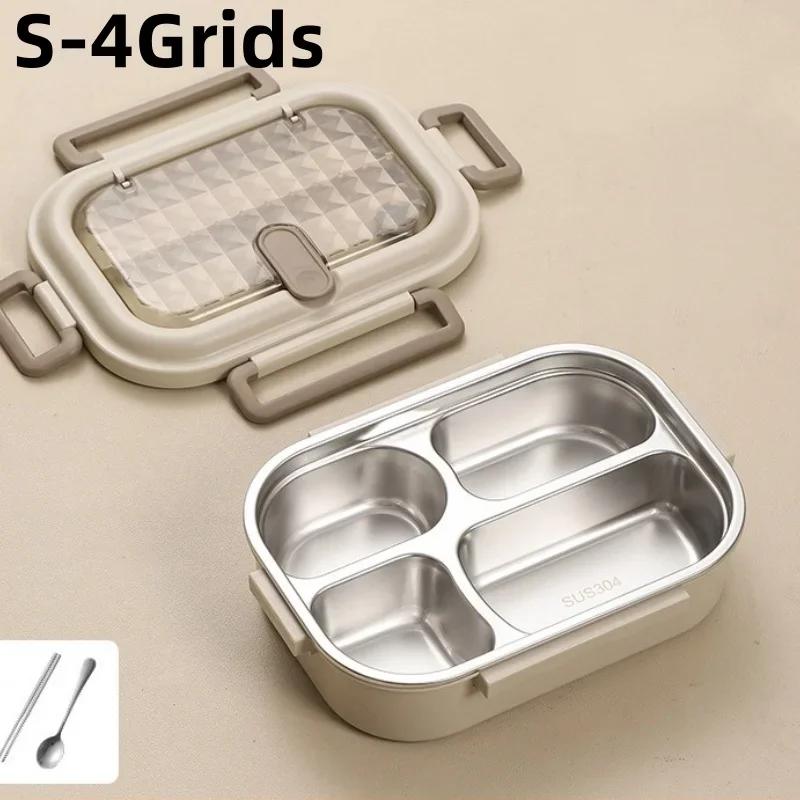Steel Lunch Box For Student Portable Microwave Lunch Box With Soup Bowl Office Picnic Bento Box Food Container 304 Stainless