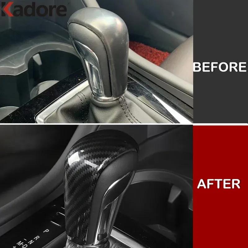 

For Mazda 3 Axela 2024 2025 Carbon Fiber Car Gear Shift Knob Head Frame Cover Trim Interior Accessories