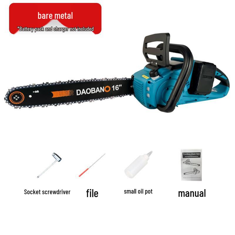 16-Inch Brushless Cordless Electric Chainsaw - Rechargeable Lithium Battery Powered Saw for Woodworking and Logging.
