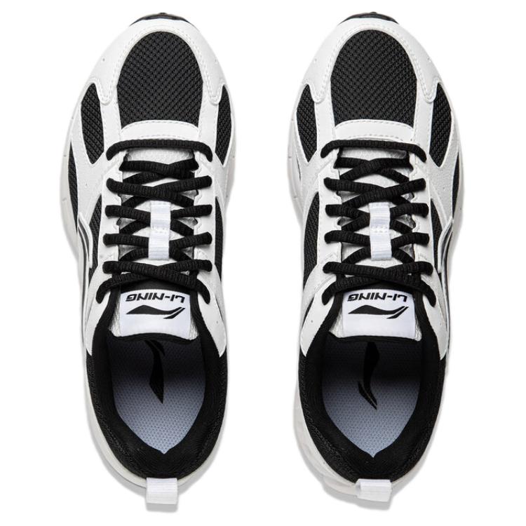 New LiNing Cushioning Slip Resistant Abrasion Resistant Breathable Low Top Running Shoes Women's White Black ARSU068-5