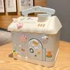 Niedliche Haus-Spardose mit 3D-Aufkleber, Kawaii-Sparschwein für Kinder und Erwachsene, große Spardose für Münzen, Banknoten, Geburtstagsgeschenk