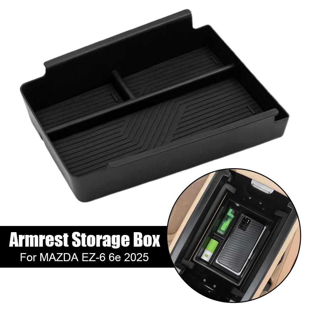 Für MAZDA EZ-6 6e Mittelkonsolen-Armlehnenbox Aufbewahrungsbox Kabelloses Laden Silikonmatte Mit Autozubehör Modifikation