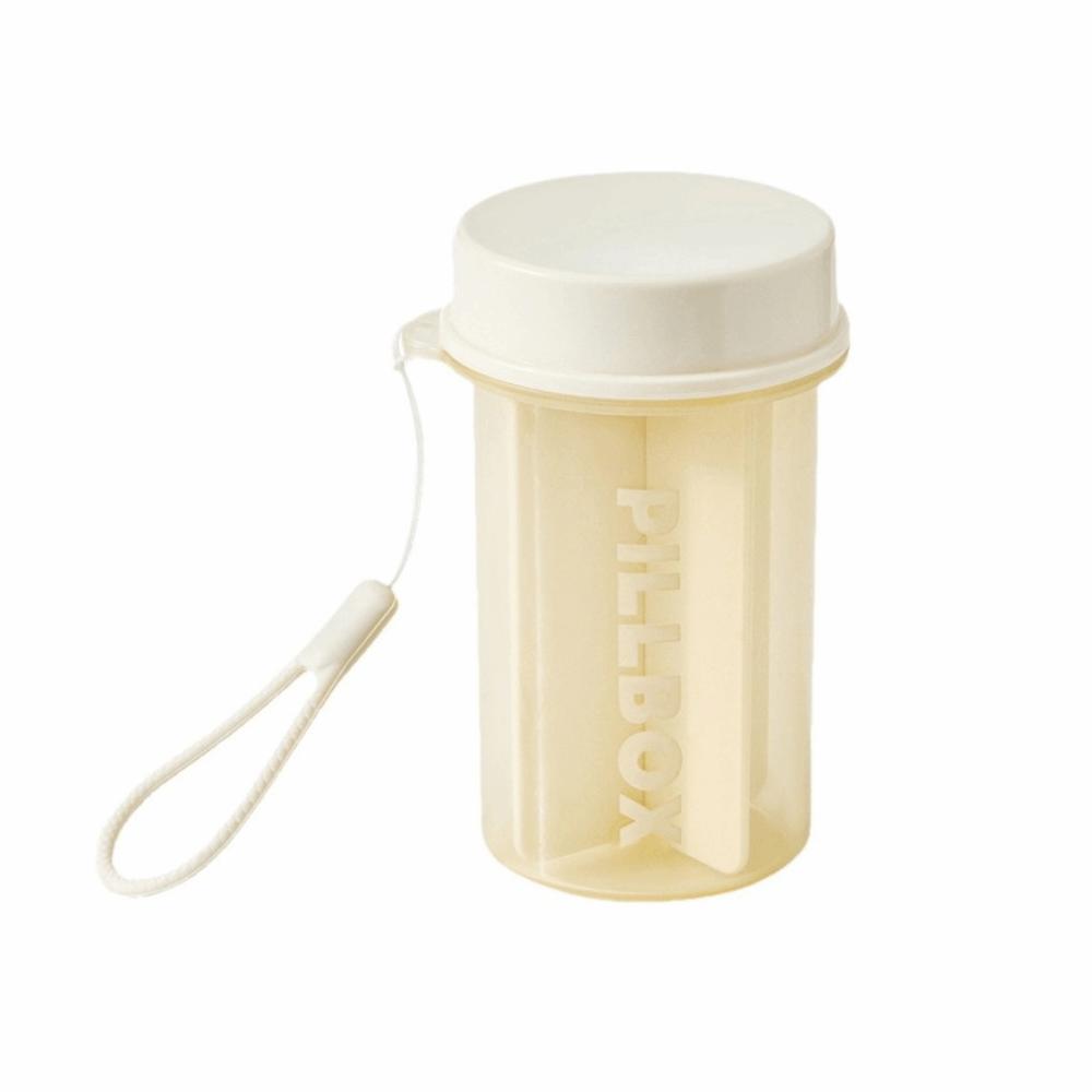 

Portable 4 Grids Pill Box Moisture-proof Pill Dispenser Medicines Box Pill Storage Box for Home бежевый
