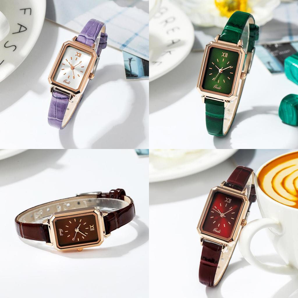 Gedi Womens Minimalist Leather Strap Quartz Watch With Water Resistance For Elegant Office Wear