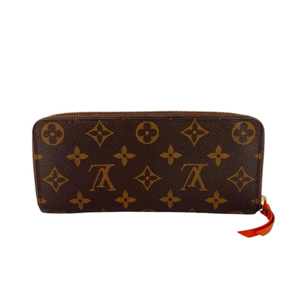 LOUIS VUITTON M61536 Zip Around Monogram leather Portefeuille Clemence Purse Brown leather Used