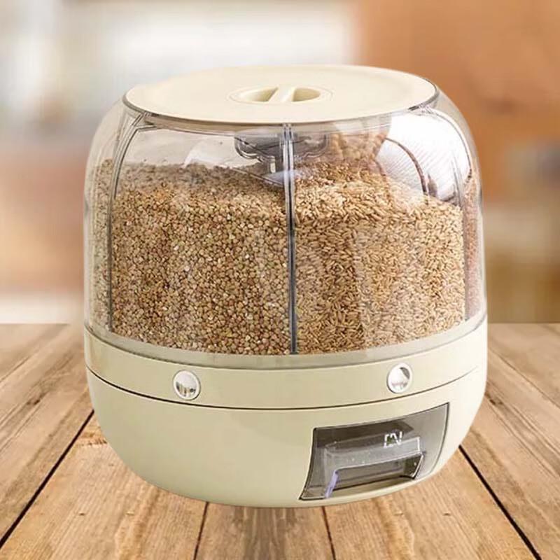 Obrotowy dozownik zbóż z wieloma przegrodami