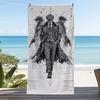 Retro-style Gentleman Pattern Polyester Microfiber Beach Towel Is Highly Absorbent, Suitable for Swimming and Beach Outings