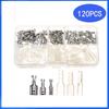 120Pcs/Box Plug-in Bare Crimp Terminals with Transparent Insulating Sleeves Wire Connectors