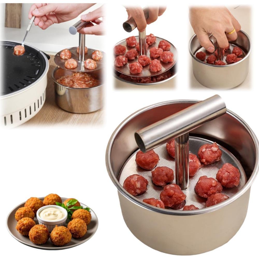 Stainless Steel Meatball Maker 6/12 Balls Manual Meat Baller Maker Machine Press Tool Meatball Made Tools Meatball for Kitchen
