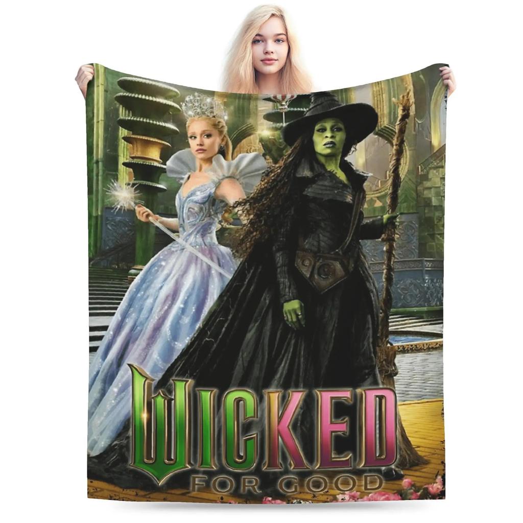 Wicked For Good Blanket Super Soft Plush Throw for Kids and Adults Funny Flannel Bedspread for Couch Bed Cover