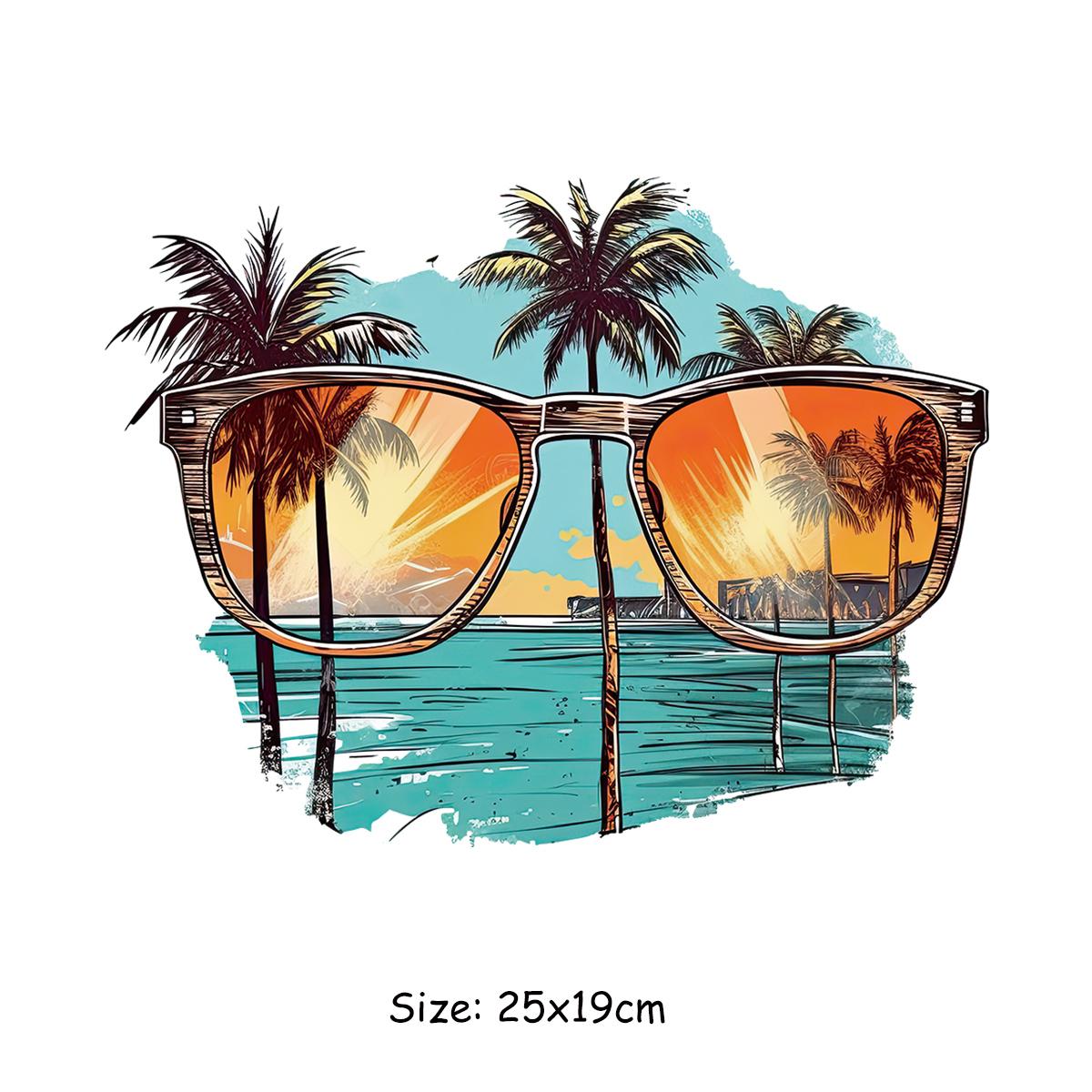 

Летние термопереводные картинки с изображением пальмы для одежды, термопереводные толстовки «сделай сам», наклейки для одежды, наклейки на ткань для мужчин и женщин