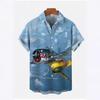 Fighter Series 1D Digital Printing Men's Hawaiian Shirt Short Sleeve Wholesale