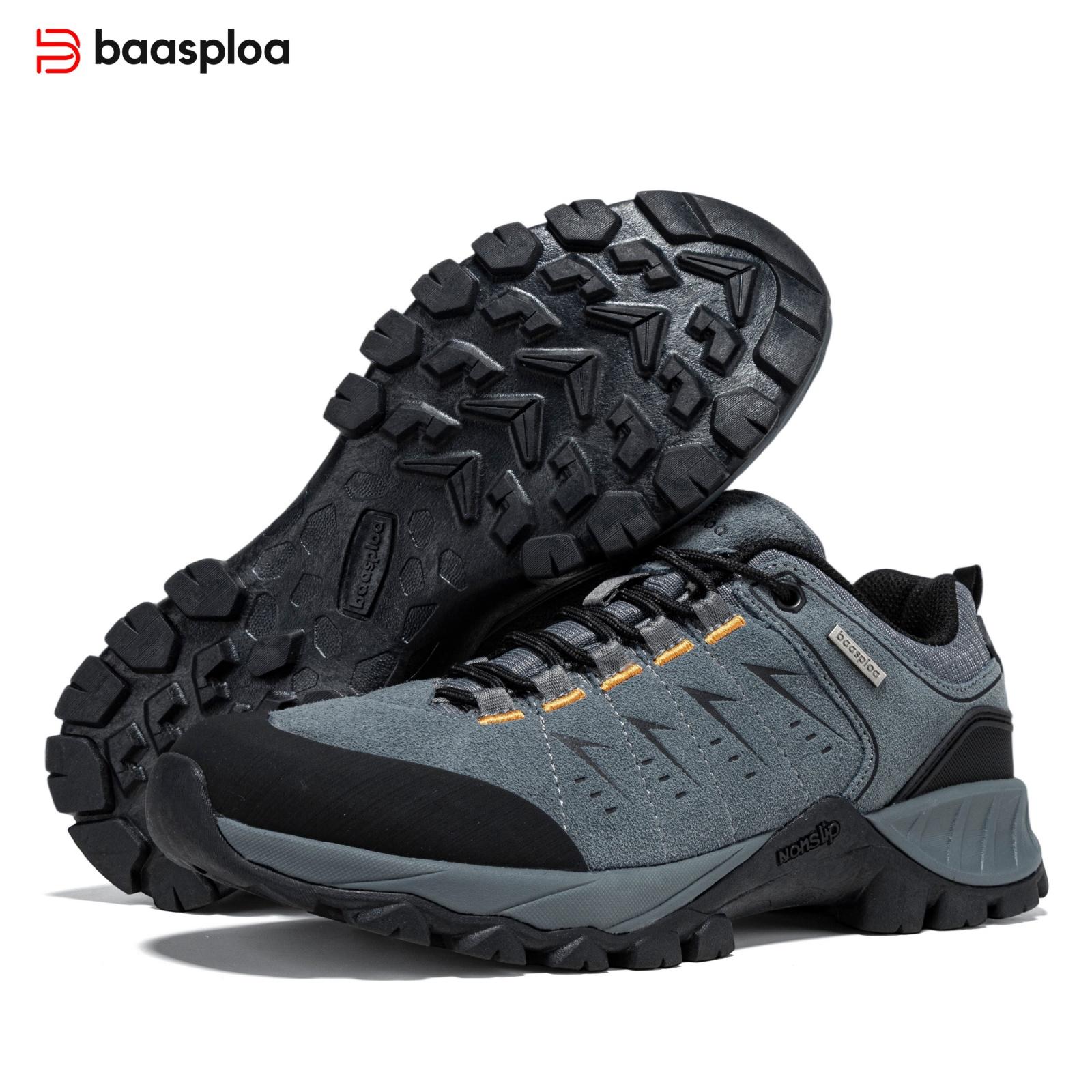 Baasploa Men`s Outdoor Mountaineering Shoes Anti