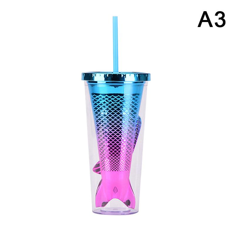 Electroplated Gradient Color 350ml 12oz Glitter Plastic Mermaid Tumbler Cup Merman Tumbler Cup Fishtail Fish Tail Tumbler Cup