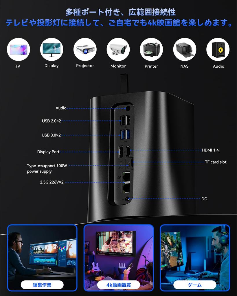 AOOSTAR Mini PC NAS Ryzen 7 5825u No OS Mini PC NAS Kit with Two SSDs and SATA HDD Quiet 9cm LAN x WIFI BT Triple 4K HDD Software PD Power TF Card