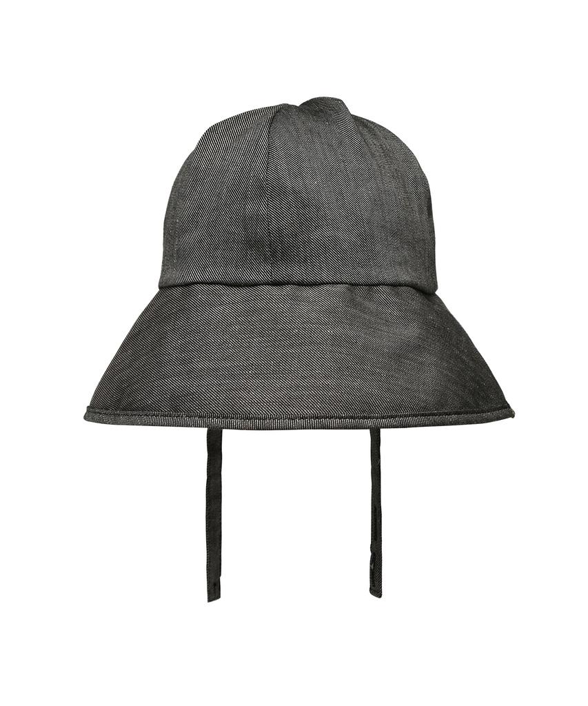 Eondeokeonteulolseutyudio Strap Bucket Hat / Linen Tw / B Black
