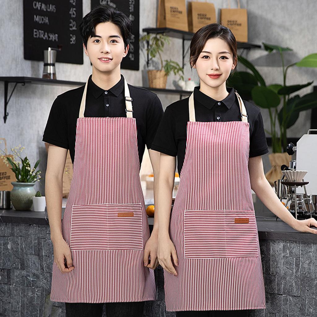Striped Kitchen Apron With Adjustable Straps Stainproof Cooking Apron For Professional Chefs And Home Cooks Clean Work