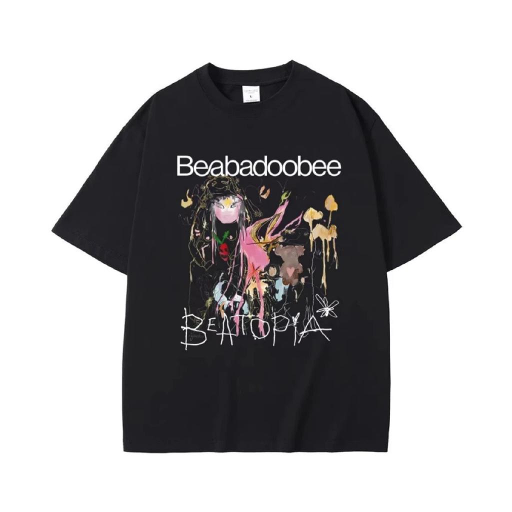 T-shirt con stampa dell'album Beatopia di Beabadoobee Moda Uomo Donna Oversize Streetwear Maschile Estiva Casual Puro Cotone Manica Corta