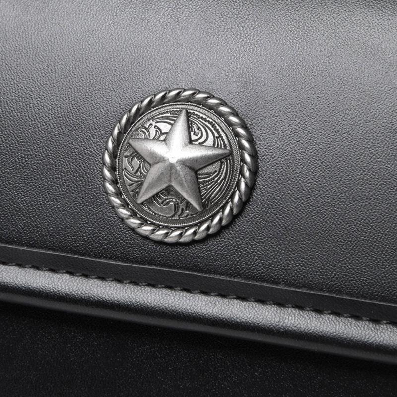 High Capacity Unique Punk Motorcycle Leather Tool Bag Saddlebag for Bikers & Adventurers Long Distance Riding