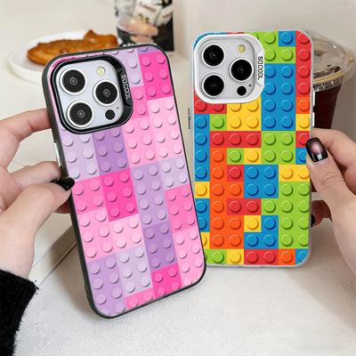 Módní vzor stavebních kostek Nárazuvzdorné pouzdro na telefon pro iPhone 17 Air 16 16E 15 Pro Max 14 Plus 13 Mini 12 Zadní kryt Anti Fal