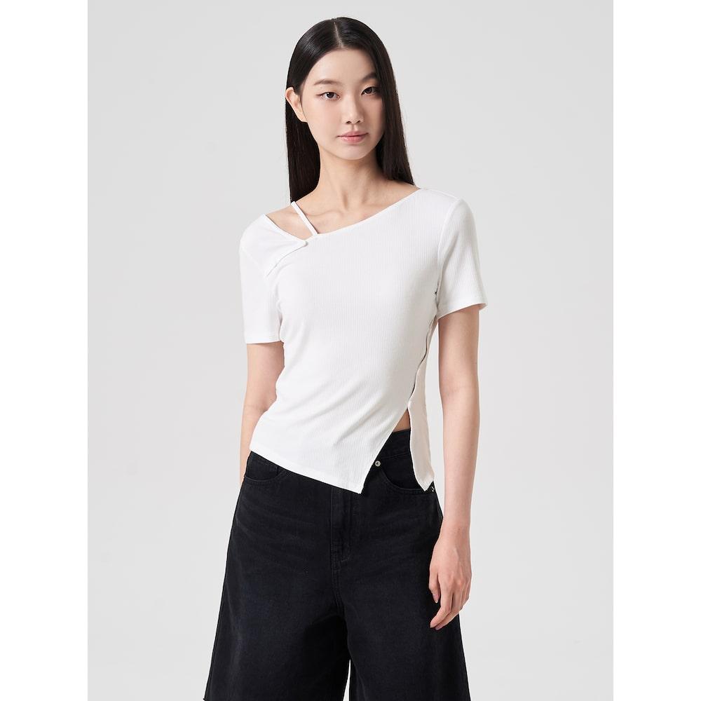 8Seconds Ribbed Cut-Out Short Sleeve T-Shirt White (324642Lz11) White/S