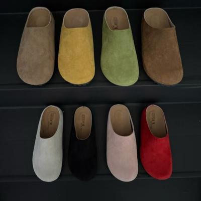 Pantofole da Donna Mules Piatte Casual da Esterno Comfort Suola Spessa Pantofole in Camoscio Donna Scarpe da Spiaggia Antiscivolo