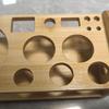 Cocktail Shaker Wooden Rack Bamboo SHAKE Barware Drinkware Set with 13 Holes