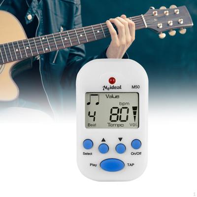 Mini Métronome Numérique Battement Tap Volume Réglable Léger Durable Portable à Clip pour Batterie