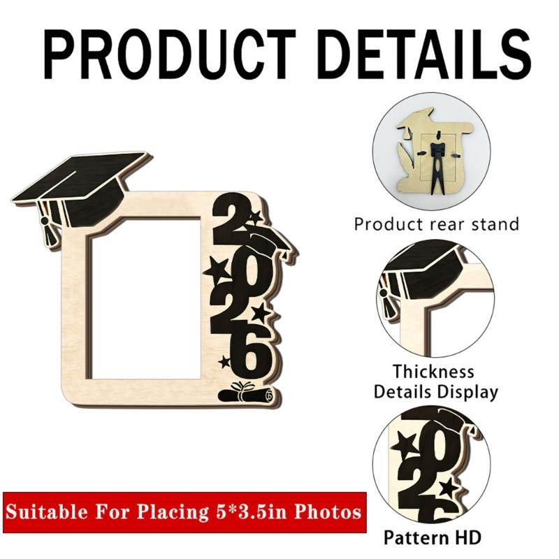 Elegant Wooden Picture Frame Solid Wood Photo Frame Specially Designs for 2026 Graduate to Display Treasure Moment