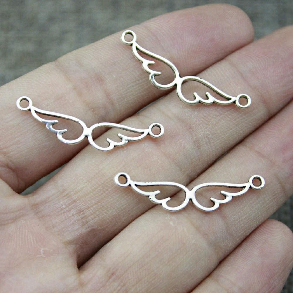 Small Angel Wings Charms Pendant Female Jewellery Bulk Ethnic Art Supplies