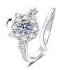 Zhuanzhuan Lucky Cat Adjustable Zircon Ring Set - Elegant Women's Light Luxury Jewelry